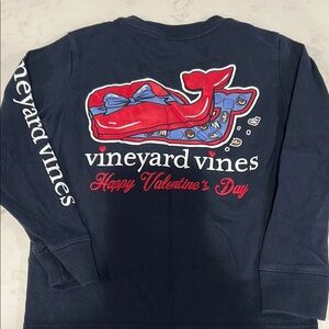 Vineyard Vines Navy Sweatshirt with Red Whale Graphic
